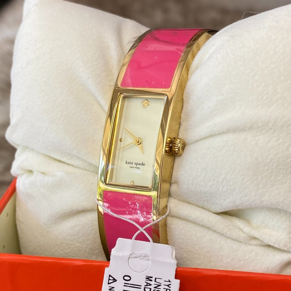 NWT Kate Spade Women's Carousel Gold-Plated and Enamel Bangle Watch